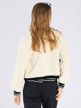 To b. by agnès b. バイカラー ニット カーディガン ホワイト系