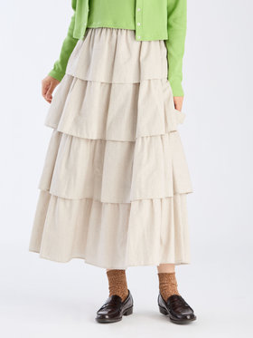 To b. by agnès b. 【Outlet】フォーフレアティアードスカート ベージュ
