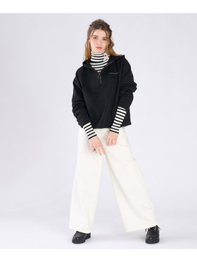 To b. by agnès b. コットン ハーフジップ スウェットフーディー ブラック