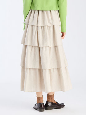To b. by agnès b. 【Outlet】フォーフレアティアードスカート ベージュ