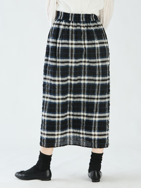 To b. by agnès b. 【Outlet】チェックシャーリングスカート ホワイト