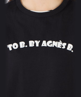 To b. by agnès b. ロゴ パフプリント コットン 半袖 Tシャツ ブラック