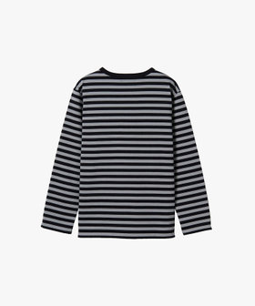 FEMME ウィメンズ 細ボーダー コットン 長袖 Tシャツ "Cool" ブラック×ベージュ