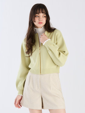 To b. by agnès b. 【Outlet】トゥービーライトニットブルゾン ライトグリーン