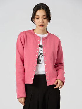 FEMME ウィメンズ コットン メルトン カーディガンプレッション [Made in France] ピンク