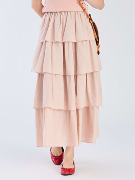 To b. by agnès b. 【Outlet】フォーフレアティアードスカート レッド