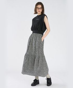 To b. by agnès b. ロゴ コットン フレンチスリーブ トップス ブラック