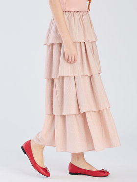 To b. by agnès b. 【Outlet】フォーフレアティアードスカート レッド