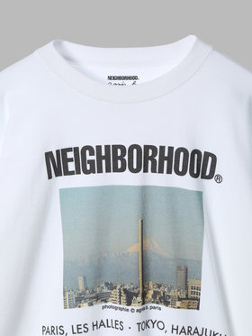 HOMME メンズ agnes b. x NH クルーネック 長袖 Tシャツ ホワイト