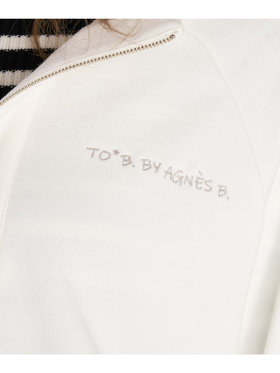 To b. by agnès b. コットン ハーフジップ スウェットフーディー ホワイト