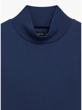 FEMME ウィメンズ 【Outlet】コットン ハイネック 長袖 Tシャツ "Vian" ネイビー