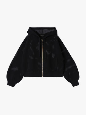 To b. by agnès b. メッシュ ニット ミニフーディー ブラック