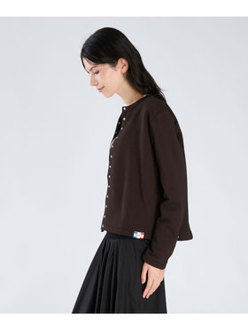 FEMME ウィメンズ オーガニックコットン メルトン 長袖 カーディガンプレッション ”Le Classique” ベージュ