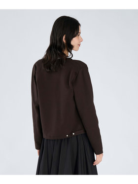 FEMME ウィメンズ オーガニックコットン メルトン 長袖 カーディガンプレッション ”Le Classique” ベージュ