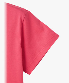 FEMME ウィメンズ アイコニック プリント コットン 半袖 Tシャツ "Point d'ironie" ピンク