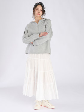 To b. by agnès b. コットン ハーフジップ スウェットフーディー グレー