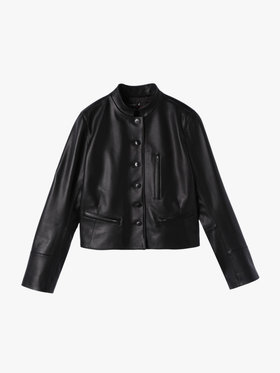 FEMME ウィメンズ ラムレザー 長袖 ジャケット ”Tambourin” ブラック