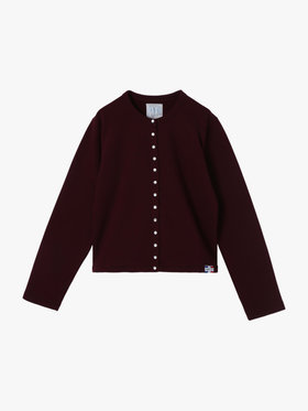 FEMME ウィメンズ オーガニックコットン メルトン 長袖 カーディガンプレッション ”Le Classique” ボルドー