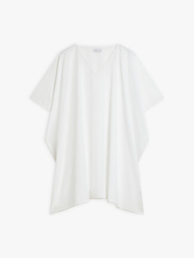 FEMME ウィメンズ コットン Vネック ポンチョ "Maina" ホワイト