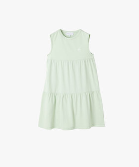 ENFANT ガールズ キッズ "b." ロゴ コットン ノースリーブ ワンピース グリーン