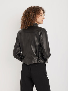 FEMME ウィメンズ ラムレザー 長袖 ジャケット ”Tambourin” ブラック