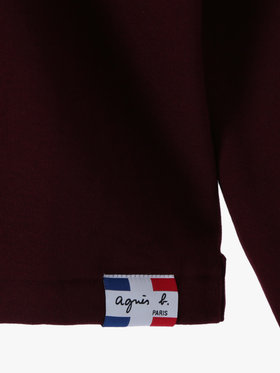 FEMME ウィメンズ オーガニックコットン メルトン 長袖 カーディガンプレッション ”Le Classique” ボルドー