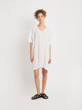 FEMME ウィメンズ コットン Vネック ポンチョ "Maina" ホワイト