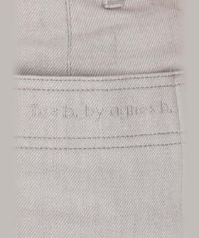 To b. by agnès b. コットン デニム ストレート ワイドパンツ ライトグレー