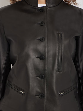 FEMME ウィメンズ ラムレザー 長袖 ジャケット ”Tambourin” ブラック