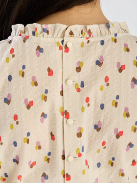 To b. by agnès b. 【Outlet】スプラッシュプリントワンピース ホワイト