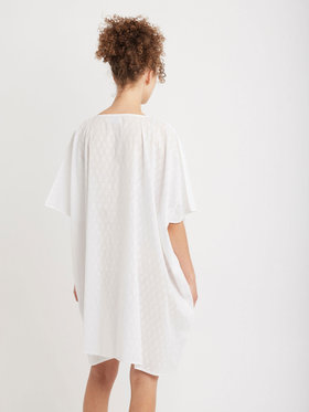 FEMME ウィメンズ コットン Vネック ポンチョ "Maina" ホワイト