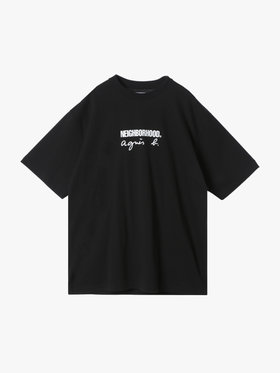 HOMME メンズ agnes b. x NH クルーネック 半袖 Tシャツ ブラック