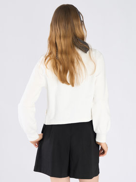 To b. by agnès b. コットン フレンチ テリー パフ カーディガン ホワイト