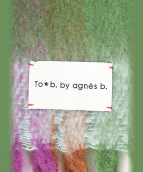 To b. by agnès b. ビビッドカラー チェックマフラー パープル