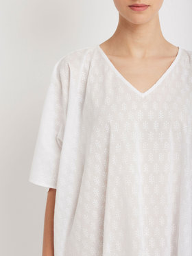 FEMME ウィメンズ コットン Vネック ポンチョ "Maina" ホワイト