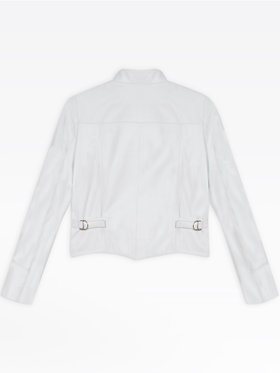 FEMME ウィメンズ レザー スタンドカラー ジャケット ”Tambourin” ホワイト