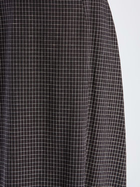 To b. by agnès b. 【Outlet】モノトーン チェック コットン リネン ロングスカート ブラック×ホワイト