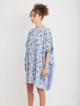 FEMME ウィメンズ コットン ボートネック ポンチョ "Enora" ブルー系その他