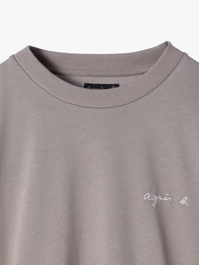 HOMME メンズ メンズ ロゴ プリント コットン 長袖 Tシャツ ”Christof” ベージュ