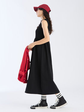 To b. by agnès b. 【Outlet】ノースリーブ ロング ニット ワンピース ブラック