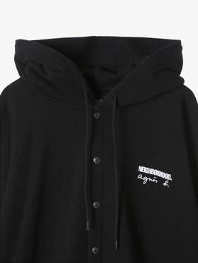 HOMME メンズ agnes b. x NH スウェットスナップフーディー ブラック