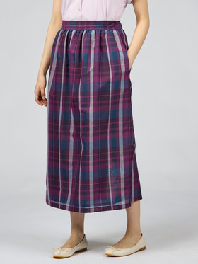 To b. by agnès b. 【Outlet】トゥービーシアーチェックスカート パープル
