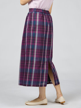 To b. by agnès b. 【Outlet】トゥービーシアーチェックスカート パープル