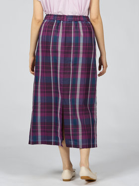 To b. by agnès b. 【Outlet】トゥービーシアーチェックスカート パープル