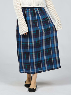 To b. by agnès b. 【Outlet】トゥービーシアーチェックスカート ブルー