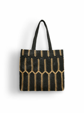 FEMME ウィメンズ 【Outlet】ナイロン ハンドメイド トートバッグ ”Denise” ブラック