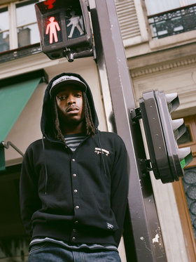 HOMME メンズ agnes b. x NH スウェットスナップフーディー ブラック