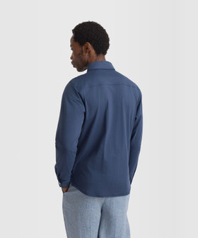 HOMME メンズ メンズ コットン 長袖 ジップシャツ "Metro" ブルー系その他