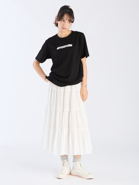 To b. by agnès b. 【Outlet】オーガニックコットン メッセージ Tシャツ "j'adore paris" ブラック