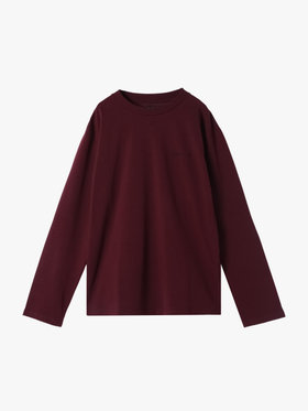 HOMME メンズ メンズ ロゴ プリント コットン 長袖 Tシャツ ”Christof” ボルドー